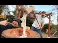 【リベンジ】手作りした300kgの臼と巨大杵で本格餅つき大会やったら今年こそ最高の仕上がりでした!
