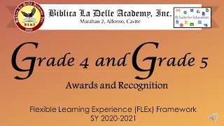 BLDA Elementary Dept. Grade 4 and Grade 5 Awards and Recognition