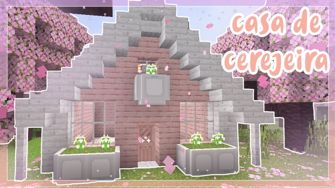 Tutorial casa aesthetic de cerejeira - Minecraft Speedbuild 🍒 