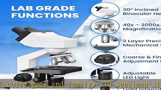 Old Ted 40x - 2000x Binocular Microscope for Adult Professionals, Laboratory & Hobbyist use. Profes