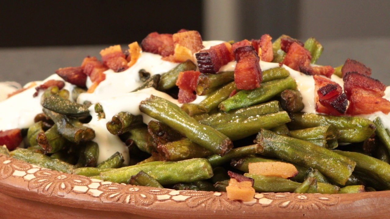 Vagem frita com queijo e bacon | Receita De Marchi