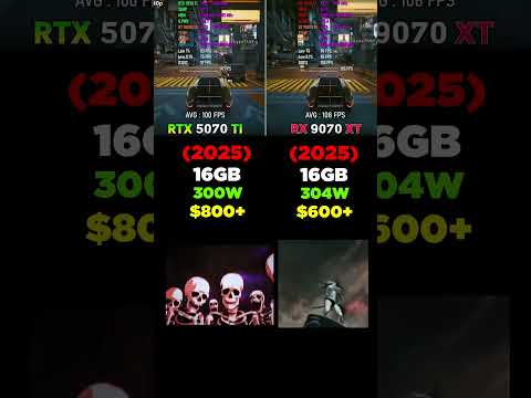 RTX 5070 TI VS RX 9070 XT #pcbuild #pc #pcgaming #gamingpc #gpu #graphicscard