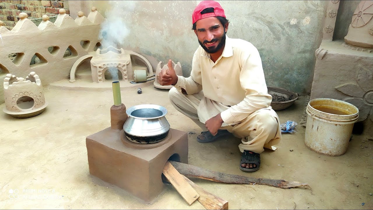 Mitti ka chulha kaise banta hai Mud StovePrimitive Skills Pak village family