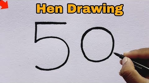 How to Draw Hen From Number 50 | Easy Hen Drawing | Easy Bird Drawing /Chicken Drawing / Hen Drawing