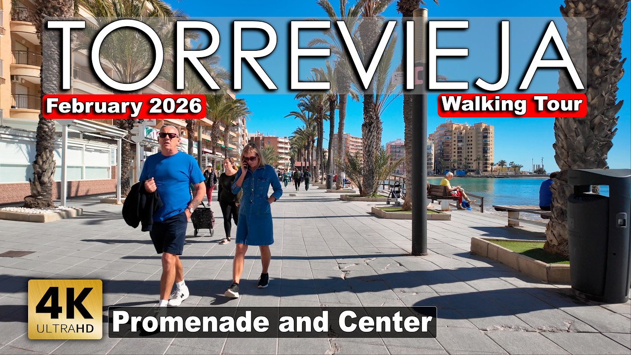 Torrevieja - Promenade & Center, February 21, 2026 - Spain | Costa Blanca - Walking tour [4k 60fps]