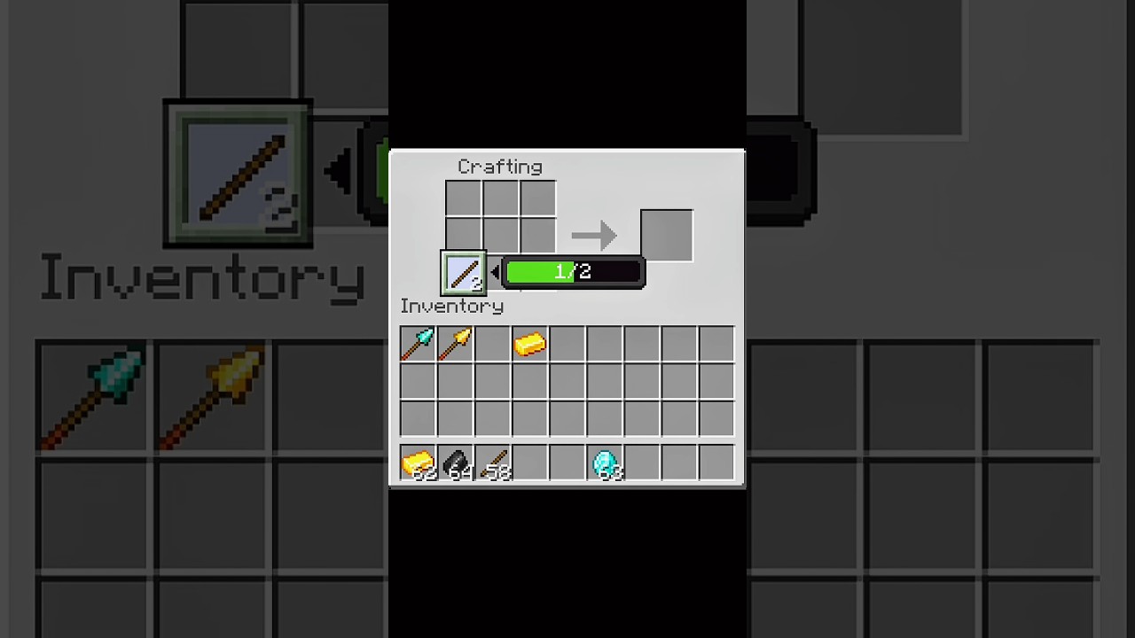 Minecraft me craft a golden spear 