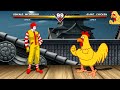 Ronald mcdonald vs giant chicken  high level insane fight