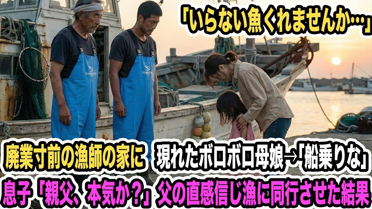 廃業寸前の漁師の家に現れたボロボロ母娘。「いらない魚くれませんか…」直後、漁師「船乗りな」息子「親父、本気か？」父の直感信じ漁に同行させた結果【感動する話】