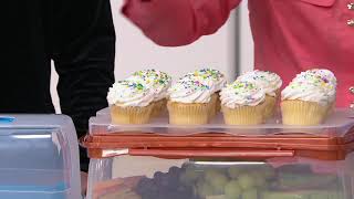 Lock & Lock 9x13 Cake Carrier with Deviled Egg & Cupcake Inserts on QVC