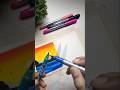 Easy Painting with DOMS Brush Pen 🎨✨ Super Satisfying Art #shorts #art