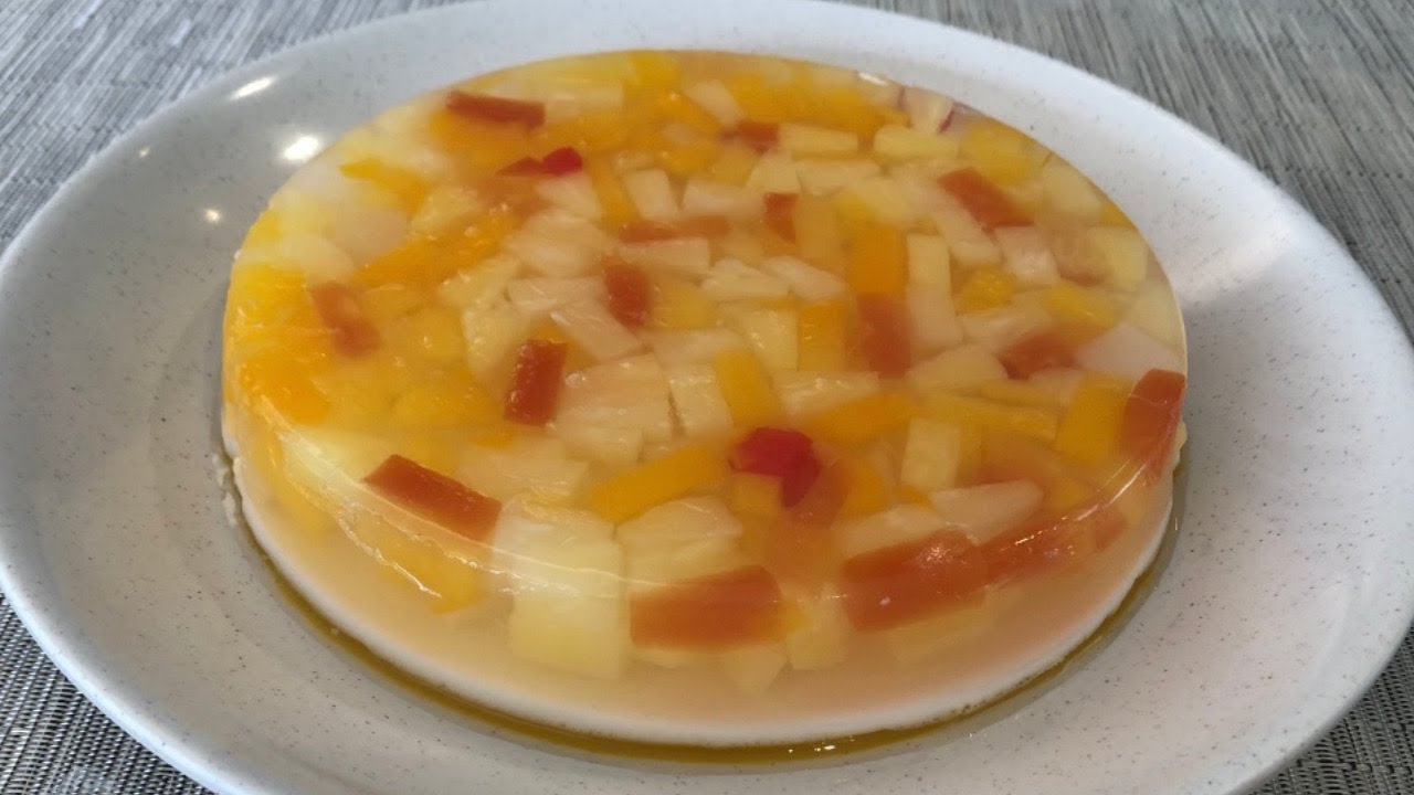 Super Easy Jelly Fruit Cake Recipe Agar Agar Fruit Cocktail Jelly