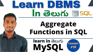 Aggregate Functions in DBMS in Telugu | DBMS Tutorial | MySQL