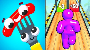 Fork N Sausage vs Tall Man Run - Satisfying ASMR Walkthrough Gameplay All Levels