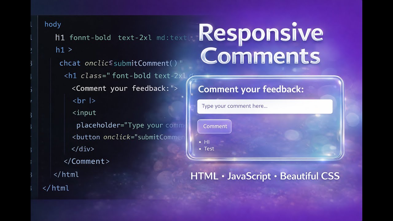 ASMR Coding – Responsive Comment System with HTML, JavaScript & Beautiful CSS 2