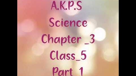 AKPS, Class 5, Sub Science, Chapter 3, Food Health & Hygiene, Part 1