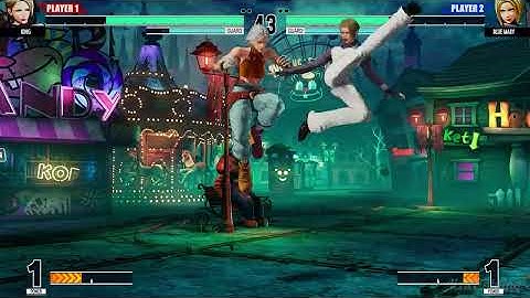 KOF XV detailed stage view | King 💥 Blue Mary | CPU vs CPU AI vs AI