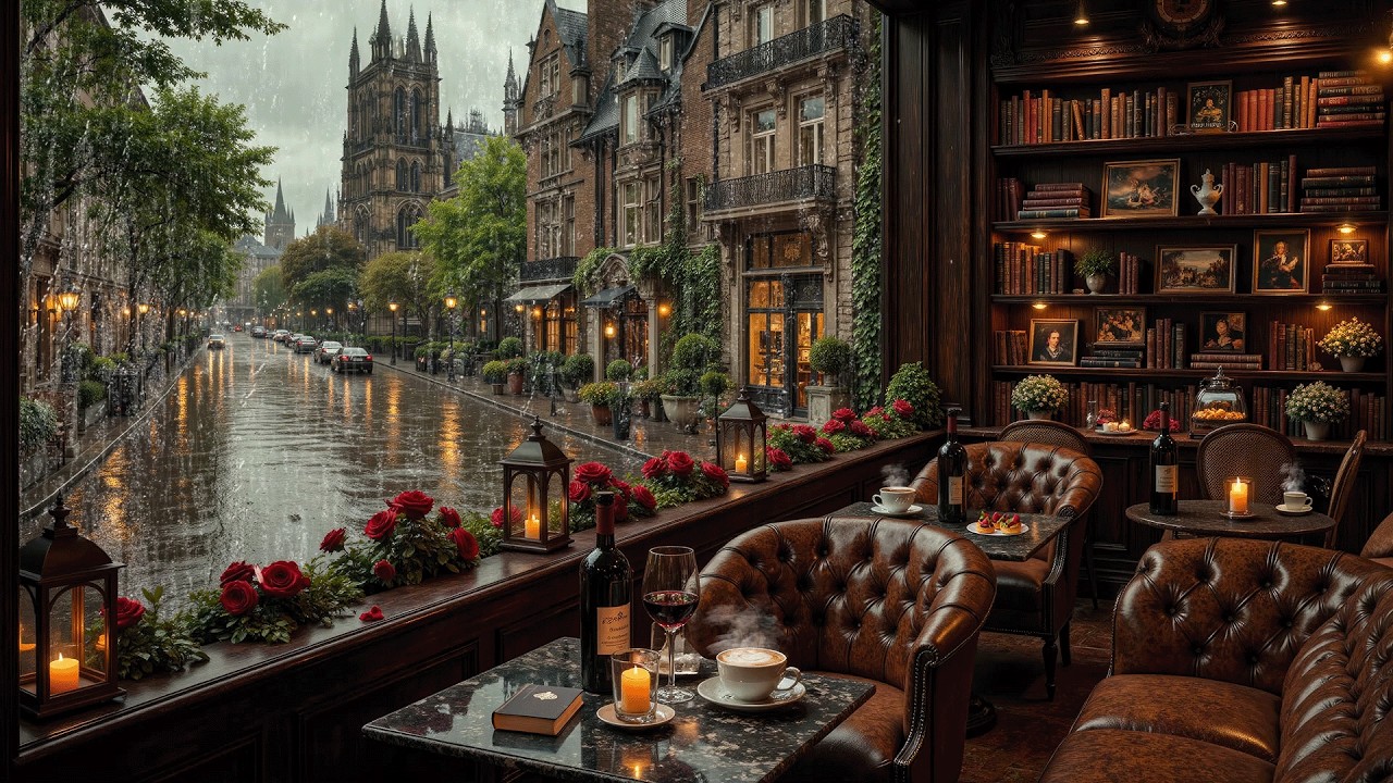 Rainy Night Coffee Shop Jazz ☕ Soft Instrumental Music for Relax and Focus