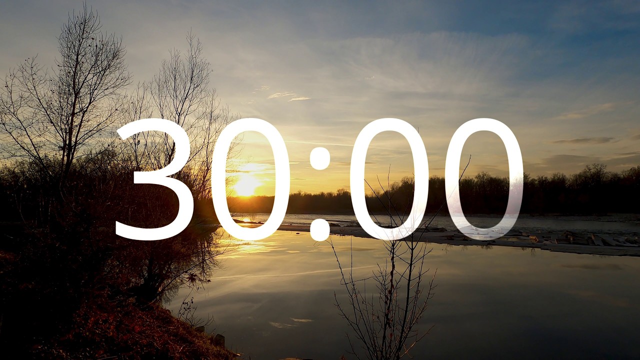30 Minute Timer with Alarm Bell - Relaxing Acoustic Guitar Music