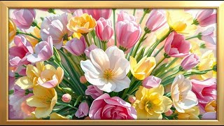 Vibrant Spring Floral Framed TV Art 🌸 4K Bouquet Art Screensaver | Samsung Frame TV Décor screenshot 5