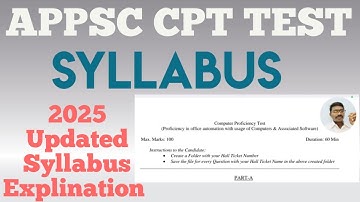 appsc cpt test syllabus Explination ||cpt new syllabus | cpt test 2025 #appsc #cpt