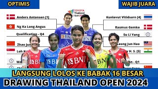 MENGUNTUNGKAN! INILAH HASIL DRAWING THAILAND OPEN 2024~ADA YANG LANGSUNG KE R16!