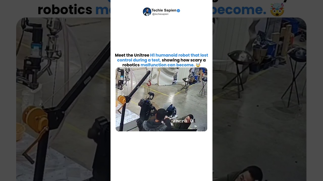 China’s Unitree H1 Robot Suddenly Goes Out of Control During Test 🤯