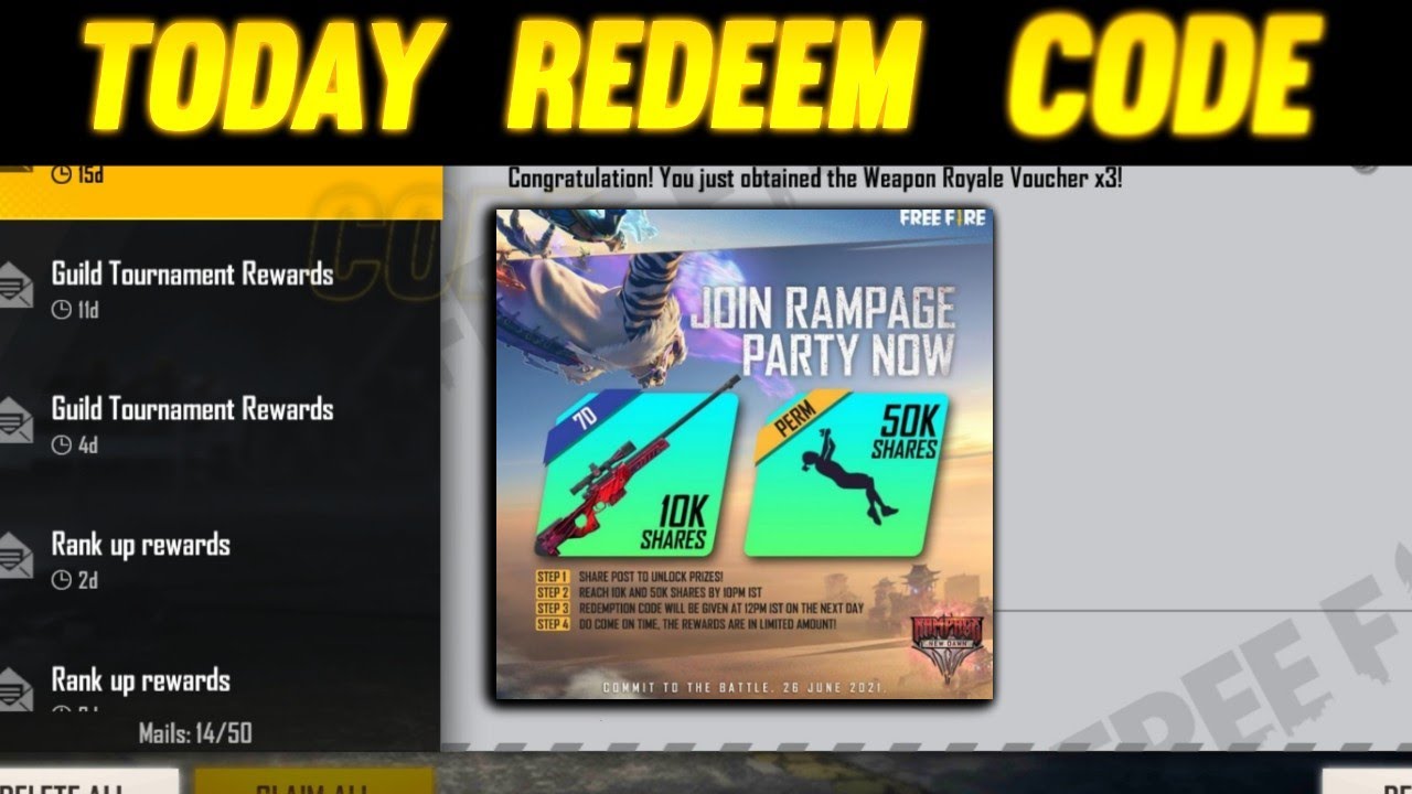 12 pm redeem code today free fire|mvsk gaming