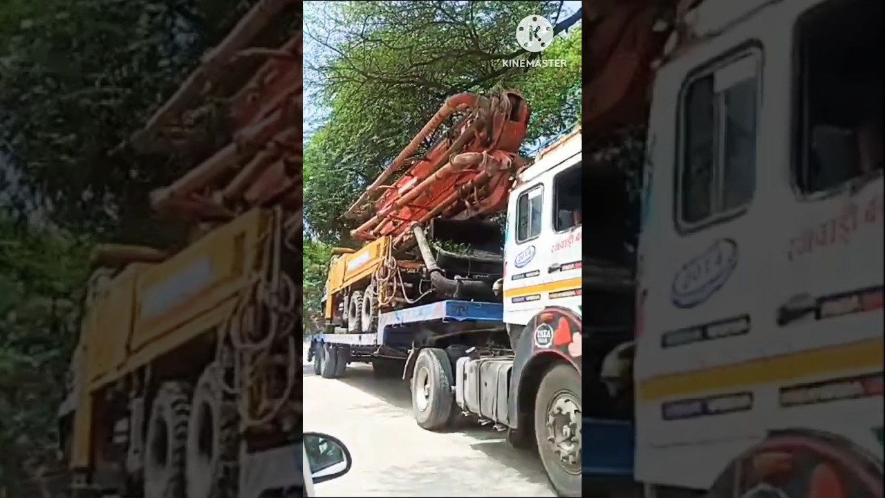 truck 🚒 caught on the road.. under a 