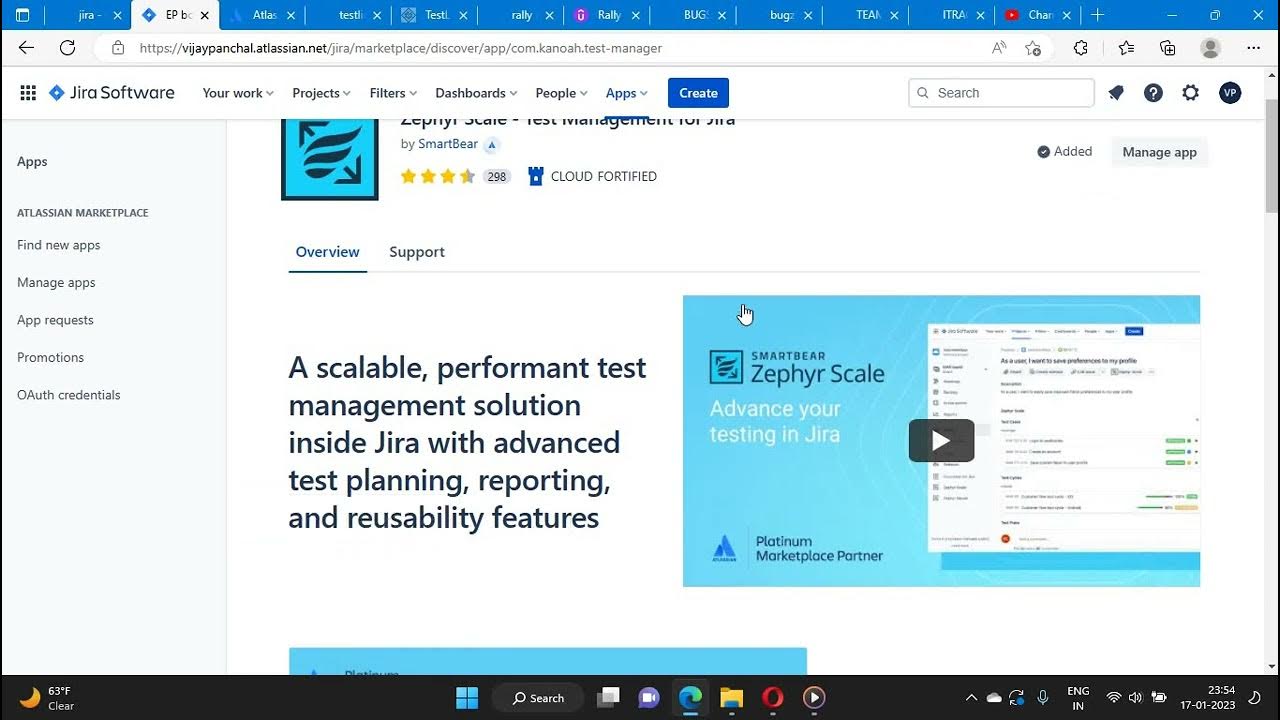 How to add Zephyr Scale app into JIRA Management Tool YouTube