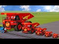 Big \u0026 Small Hirochi Dump Truck Lightning Mcqueen vs Trains Thomas | BeamNG.Drive