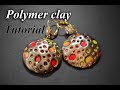 Polymer clay tutorial crater earrings Fimo&metallic foil Ohrringe серьги кратер из полимерной глины