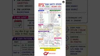 RPSC Food Safety Officer (FSO) Vacancy 2026