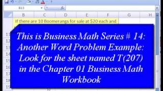 Excel Busn Math 14: Math Word Problems #2