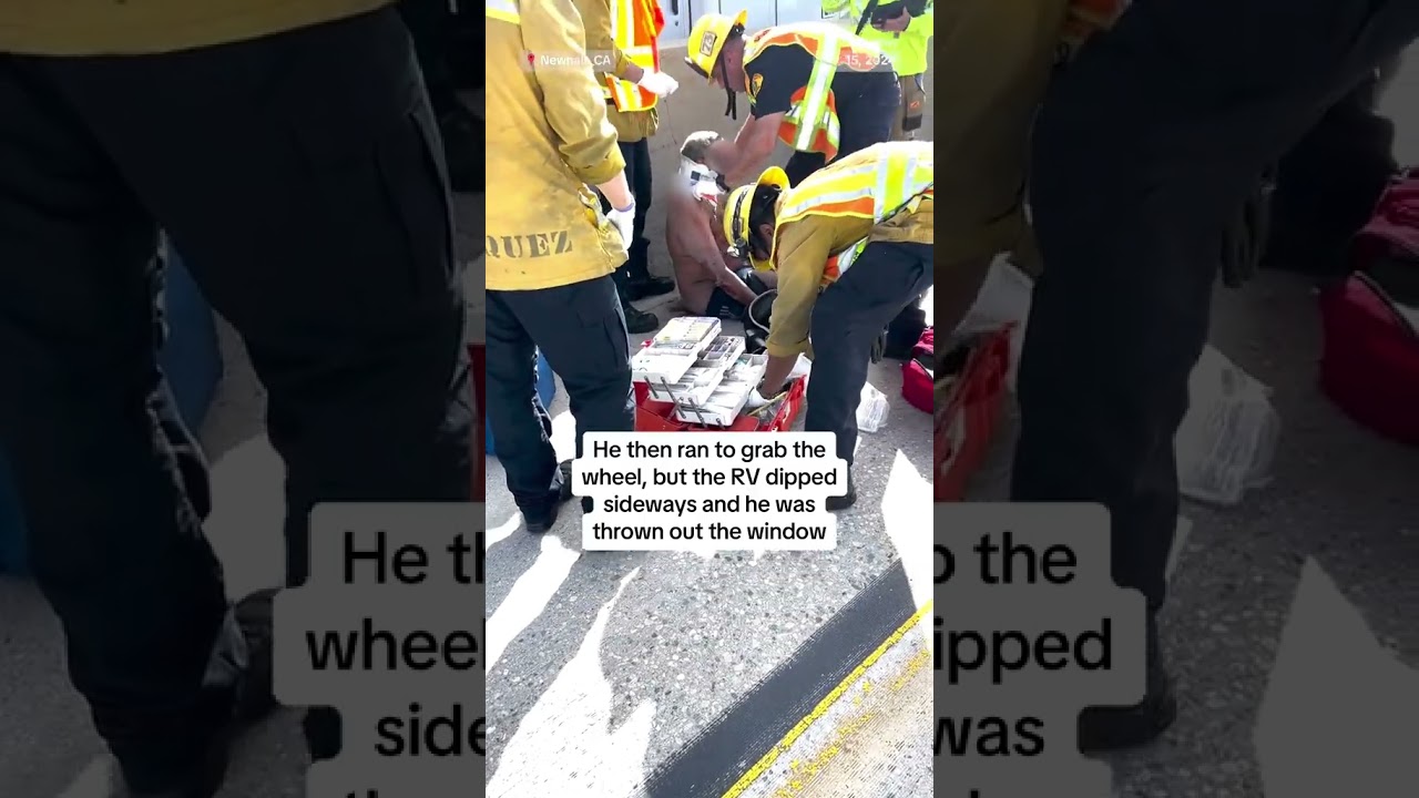 Dashcam shows moment man falls out of moving RV