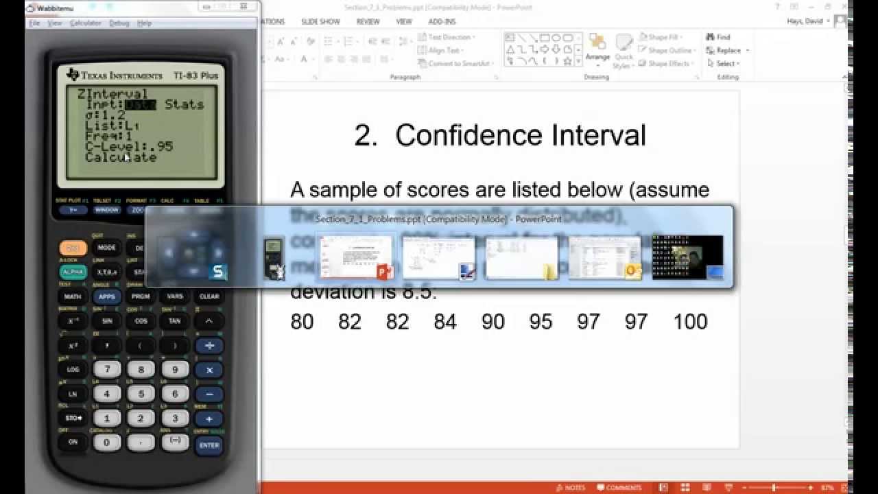 Confidence Intervals for a Population Mean Standard Deviation Known ...