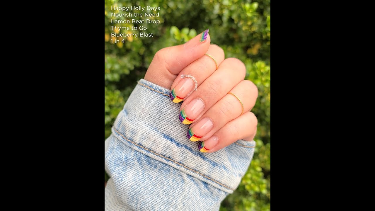 DIY Color Street "Triple Line Half and Half" French mani for Pride