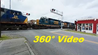 Market Street Crossing In Athens With Csx Q514 - 360 Video