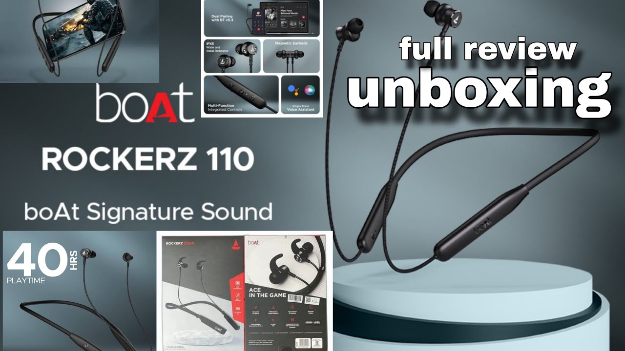 Boat rockerz 110 neckband with powerful bass।।🤔🤔 FULL review unboxing 👇 ...