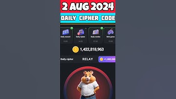 2 August 2024 Hamster Kombat Daily Cipher Code | #hamsterkombat #dailycipher #shorts