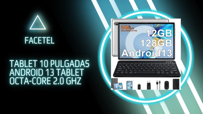 FACETEL Tablette 10 Pouces Android 13 Tablette avec Octa-Core 2.0