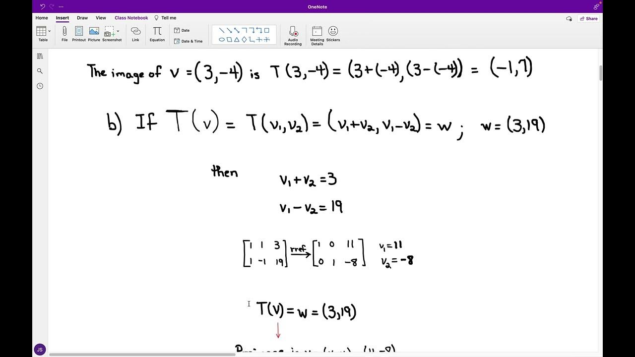 Mat 280 intro to linear transformations image and preimage of