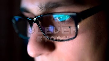 Intelligent Young Man Glasses Working On Computer Screen Hacking Typing - Stock Footage