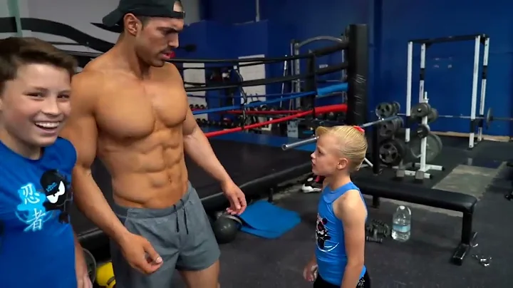 Ninja Kidz TV! Gymnast vs Giant 2 Who is stronger Payton or the Bodybuilder
