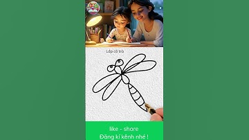 vẽ chuồn chuồn đẹp và nhanh  nhất - lớp cô trà #tập vẽ #ve #shorts