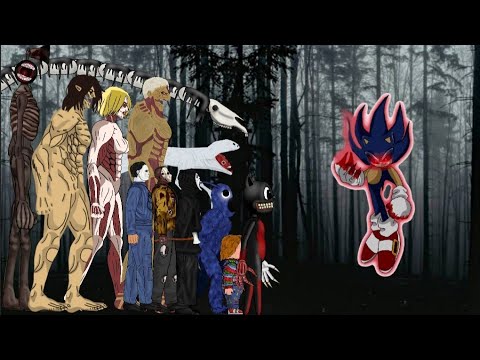 Trevor Henderson Creatures, AOT, Killers vs SONIC.EXE | DRAWING CARTOONS 2