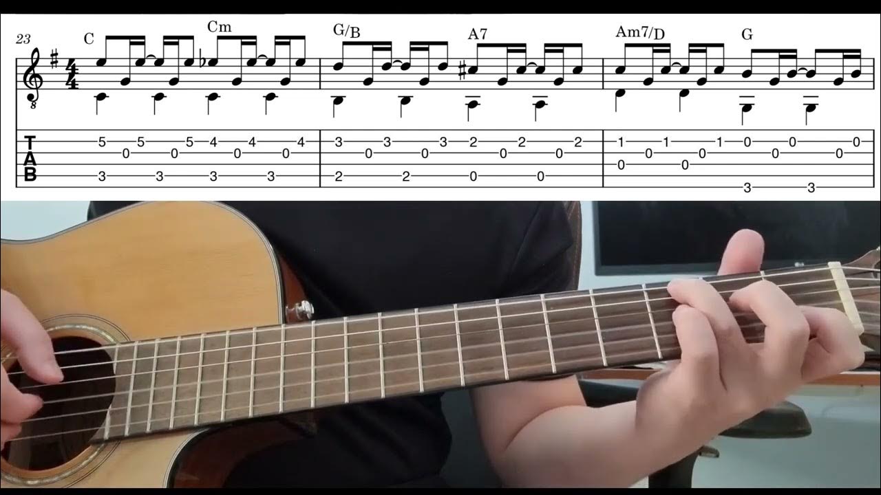 Blackbird (The Beatles) Easy Fingerstyle Guitar Playthrough Tutorial