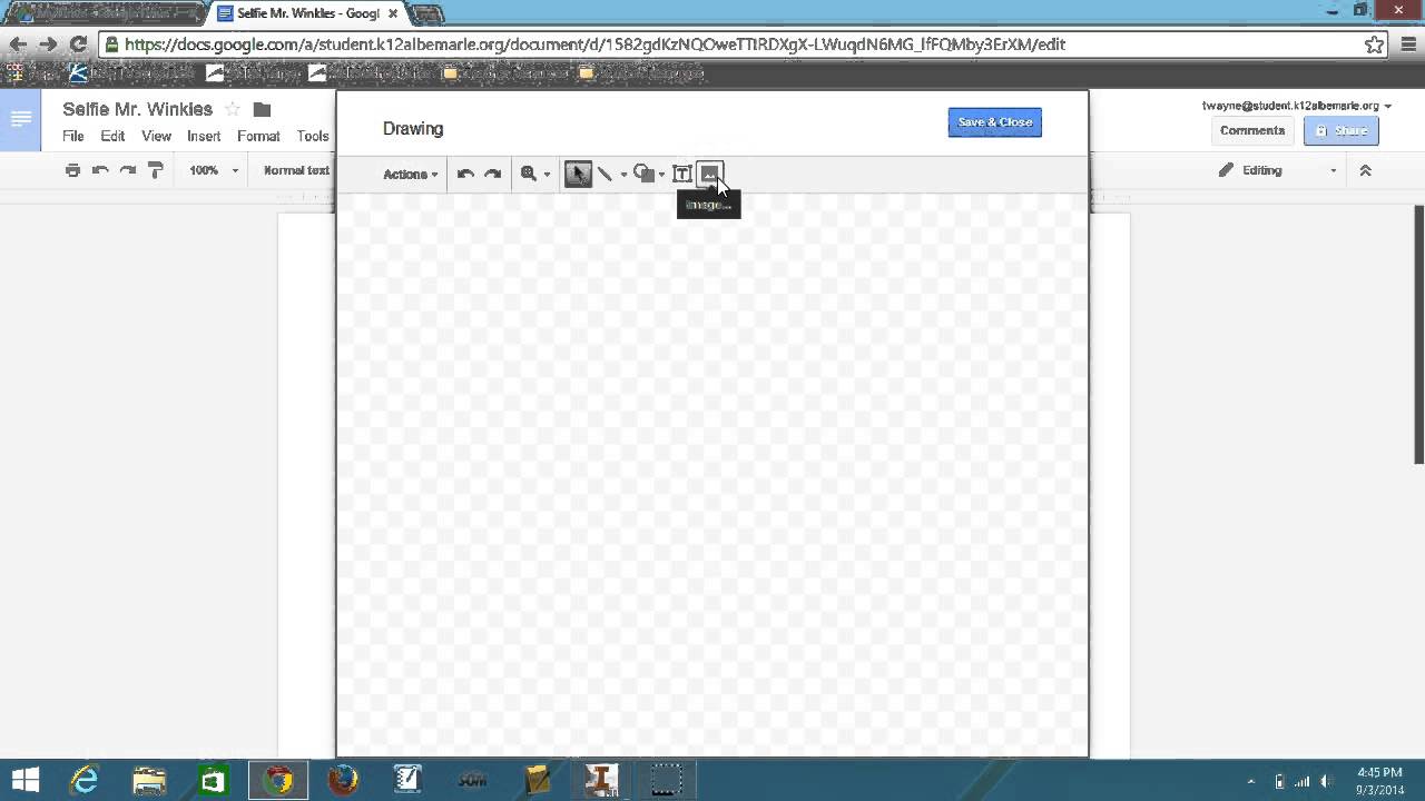 How to insert and draw on an image in Google Docs