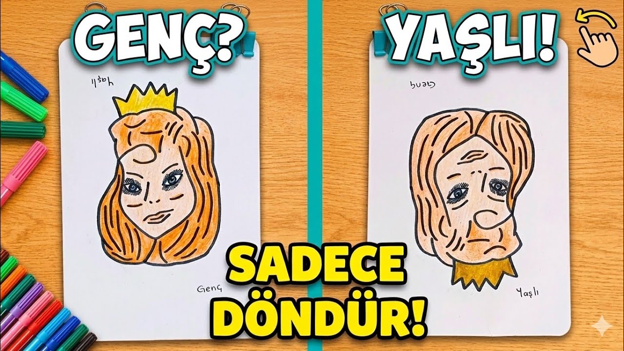 Kağıdı Ters Çevirince İnanamayacaksınız! 😱 | Bu Resimde İki Farklı Kişi Var! Görebilecek misiniz?