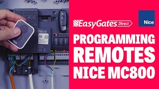 Nice MC800 - How to registering and programming remote controls