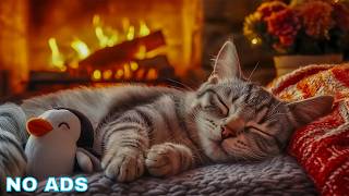 12 Hours of Cat Relaxing Music 💤 Soft Piano Tunes for Peaceful Sleep 🔥 Cozy Fireplace Sounds screenshot 5